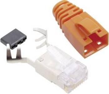 Konektor RJ45 Cat6 BEL Stewart SS-39200-012-K-OR (SS39ORE), zástrčka rovná, oranžová