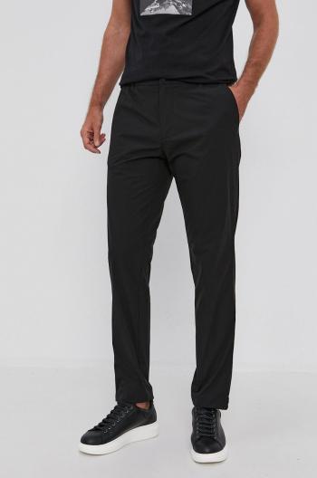 Kalhoty Sisley pánské, černá barva, jednoduché