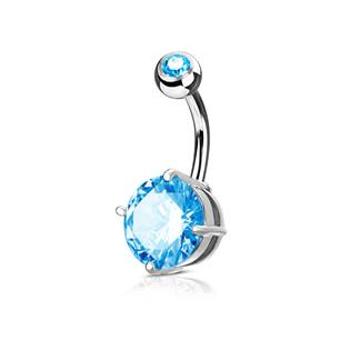 Šperky4U Piercing do pupíku, tyrkysový kámen 10 mm - WP01029-Q