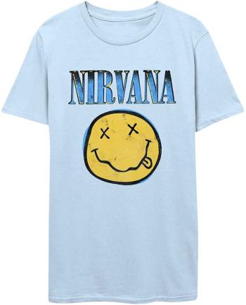 Nirvana Tričko Xerox Smiley Blue Light Blue M