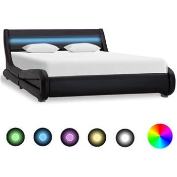 Rám postele s LED světlem černý umělá kůže 120x200 cm (285728)