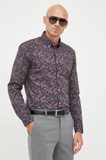 Košile Manuel Ritz pánská, tmavomodrá barva, slim, s límečkem button-down