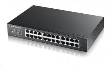 Zyxel GS1900-24E 24-port Desktop Gigabit Web Smart switch: 24x Gigabit metal, IPv6, 802.3az (Green), fanless, rack kit