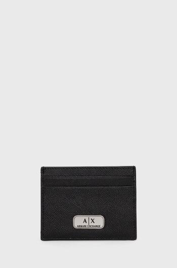 Kožené pouzdro na karty Armani Exchange pánský, černá barva