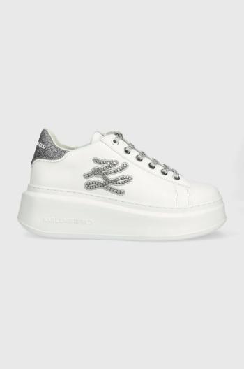 Kožené sneakers boty Karl Lagerfeld KL63535 ANAKAPRI bílá barva