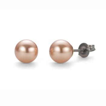 Náušnice Pearl Round Midi rose gold 1 pár