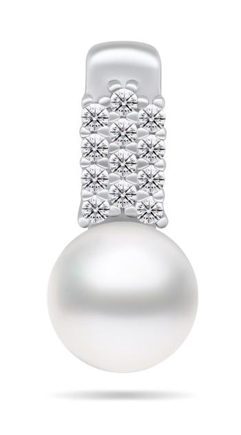 Brilio Silver Elegantní stříbrný přívěsek s pravou perlou a zirkony PT94W