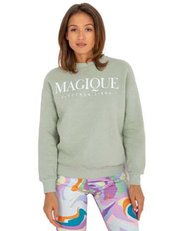 SVĚTLE ZELENÁ MIKINA ALIZEE S NÁPISEM "MAGIQUE" -D10047O02417B-LIGHT GREEN Velikost: XL