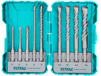 Vrtáky, sada 9ks, SDS Plus, industrial, SDS Plus TOTAL TOOLS