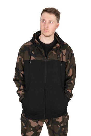 Fox Rybářská Mikina LW BLack / Camo Split Zip Hoody