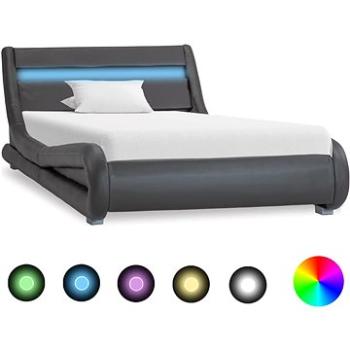 Rám postele s LED šedý umělá kůže 100x200 cm (285739)