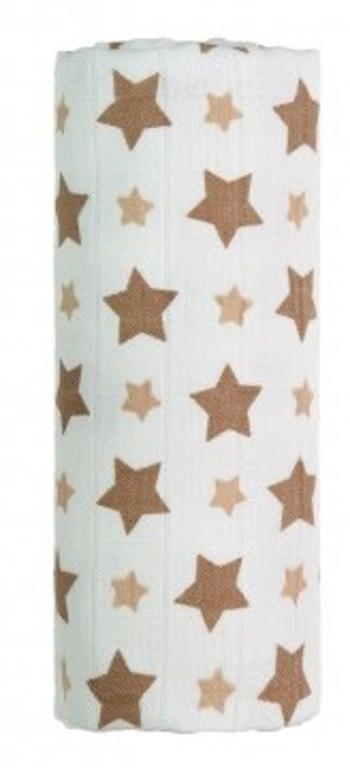 T-Tomi BIO Bambusová osuška, beige stars / béžové hvězdičky, 100 x 90 cm