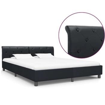 Rám postele černý umělá kůže 160 x 200 cm (284880)