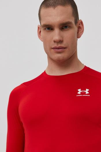 Tričko s dlouhým rukávem Under Armour 1361524 pánské, červená barva, hladké