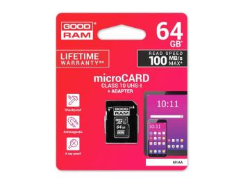 Karta paměťová GOODRAM micro SD 64 GB s adaptérem
