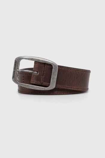 Kožený pásek Pepe Jeans WALTER BELT pánský, hnědá barva, PM021018