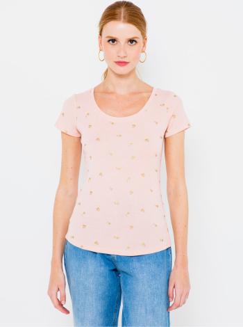 Růžové vzorované tričko CAMAIEU