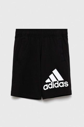 Dětské bavlněné šortky adidas U BL černá barva, nastavitelný pas