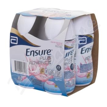 Ensure Plus Advance jahodová příchuť 4 x 220 ml