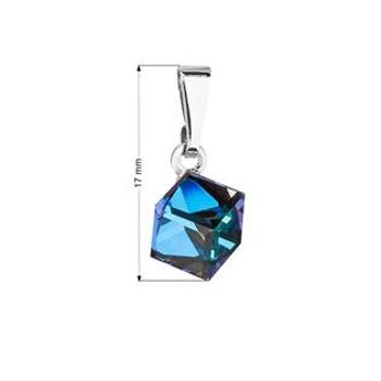 EVOLUTION GROUP CZ Přívěsek bižuterie se Swarovski krystaly modrá kostička, Bermuda Blue - 54019.5