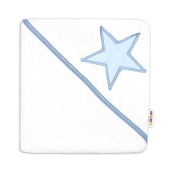 Baby Nellys Dětská termoosuška Baby Stars s kapucí, 80 x 80 cm - bílá/modrá (48992501)