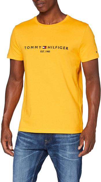 Tommy Hilfiger pánské hořčicové tričko Logo - XXL (ZEW)