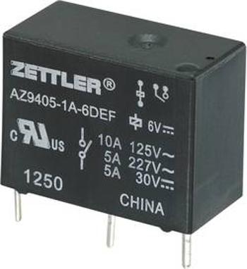 Miniaturní zátěžové relé AZ9405, 10 A 6 V/DC 10 A Zettler Electronics AZ9405-1A-6DEF