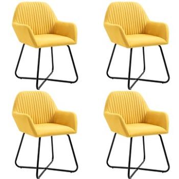 Jídelní židle 4 ks žluté textil (277108)