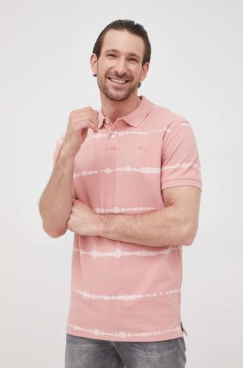 Bavlněné polo tričko Pepe Jeans Farrell růžová barva