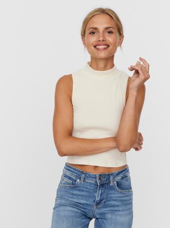 Krémový crop top se stojáčkem VERO MODA Amalie