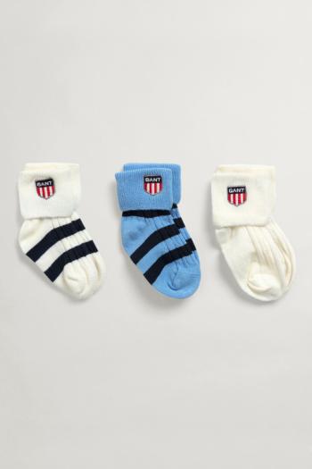 PONOŽKY GANT D1. GANT RETRO SHIELD SOCKS 3-PACK bílá 13/15