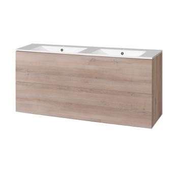 MEREO Aira, koupelnová skříňka s keramickým umyvadlem 121 cm, dub CN723