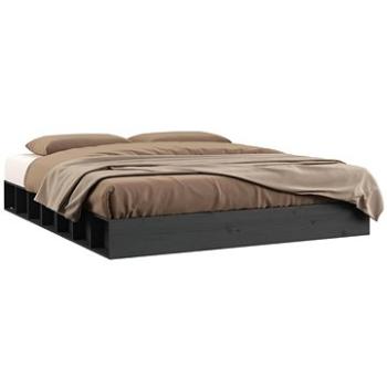 Rám postele šedý 200 × 200 cm masivní dřevo, 820658 (820658)