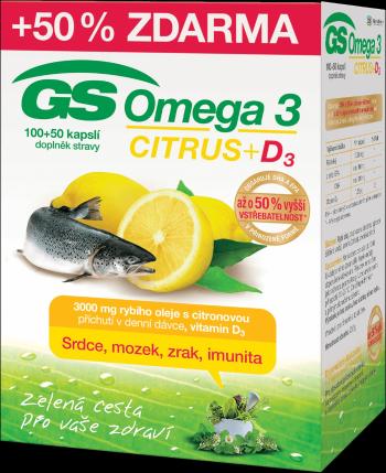 GS Omega 3 Citrus + D3 150 kapslí