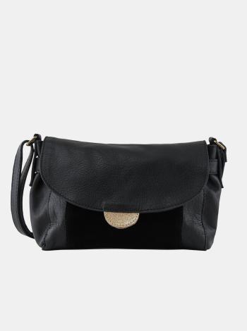 Černá kožená crossbody kabelka Pieces Gili