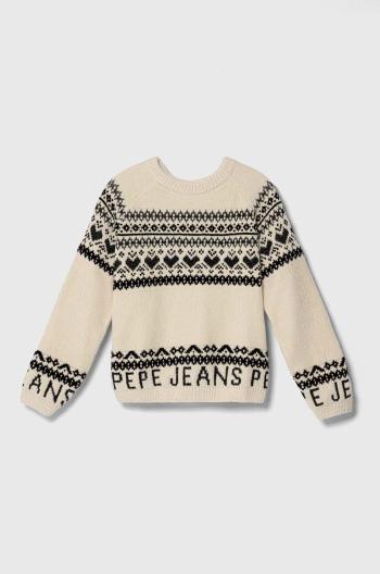 Dětský svetr Pepe Jeans béžová barva