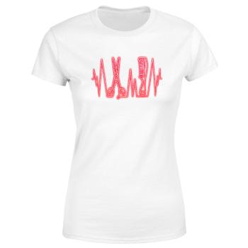 Tričko Heartbeat comb – dámské (Velikost: 2XL, Barva trička: Bílá)