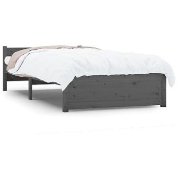 Rám postele šedý masivní dřevo 75 × 190 cm Small Single, 815006 (815006)