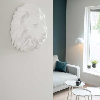 Sada 2 ks: Nástěnná dekorace Origami Lion – bílá