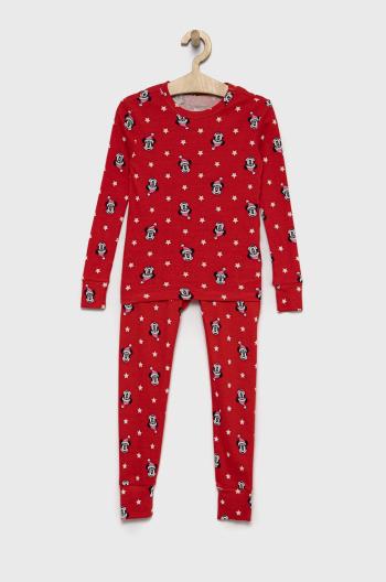 Dětské bavlněné pyžamo GAP x Disney červená barva, vzorované