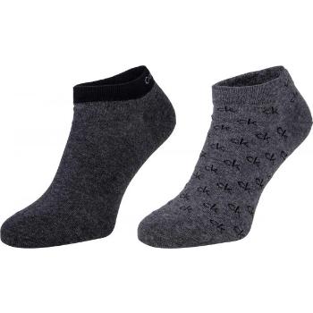 Calvin Klein MEN LINER 2P ALL OVER CK LOGO EDUARDO Pánské ponožky, tmavě šedá, velikost 43-46