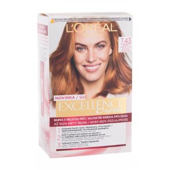 L'Oréal Paris Excellence Creme Triple Protection 48 ml barva na vlasy pro ženy poškozená krabička 7,43 Dark Copper Gold Blonde