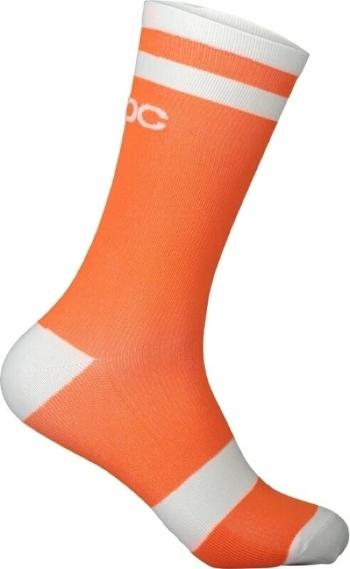 POC Lure MTB Long Sock Zink Orange/Hydrogen White S Cyklo ponožky