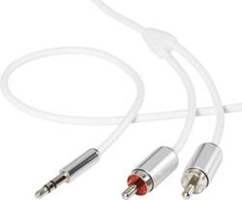 Cinch / jack audio kabel SpeaKa Professional SP-7870088, 0.80 m, bílá