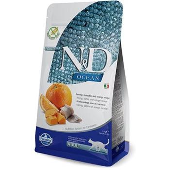 N&D OCEAN grain free cat adult herring, pumpkin & orange 1,5kg (8010276036742)