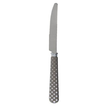 Jídelní nůž šedý s puntíky 63009A
