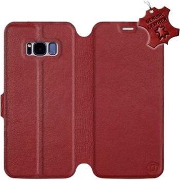 Flip pouzdro na mobil Samsung Galaxy S8 - Tmavě červené - kožené -   Dark Red Leather (5903226518029)