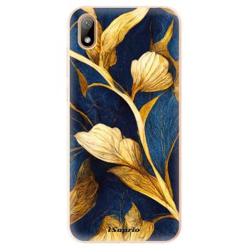 Odolné silikonové pouzdro iSaprio - Gold Leaves - Huawei Y5 2019