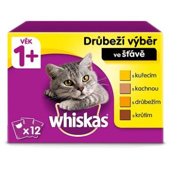 Whiskas kapsičky drůbeží výběr ve šťávě pro dospělé kočky 48 × 85 g (3065890154827)