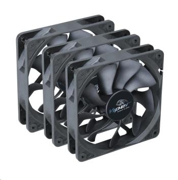 AKASA ventilátor Viper, Black Fan 12cm, 120x120x25mm, HDB, 4 pin PWM, 3ks v balení